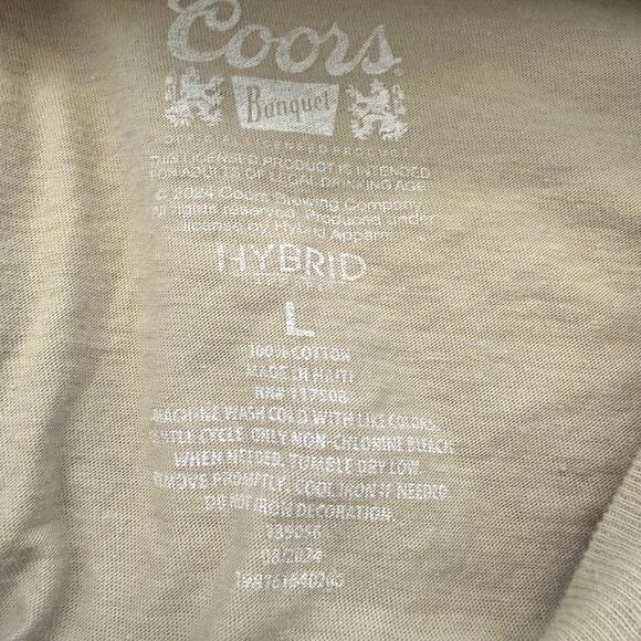 Coors Banquet Retro Western Rodeo Skull Graphic Tee Tan Men’s Size L Beer Cowboy - Picture 4 of 4